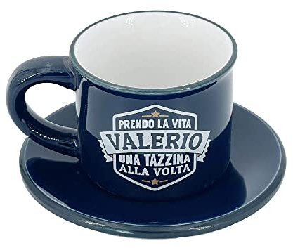 Valrio - Taza de café personalizada con platillo