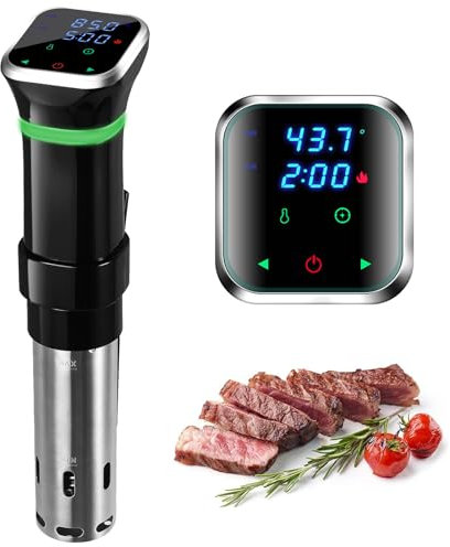 FUNYKICH Sous Vide Machine, Ultra-Quiet, Accurate Temperature 25-95℃ Digital Timer, LED Touch Display, Stainless Steel 1100W