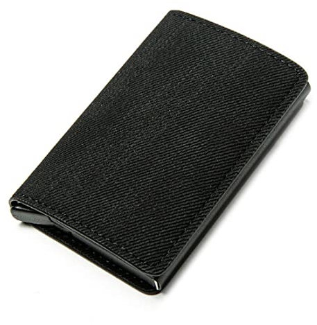 LAIFEKE Damen Herren RFID Blocking Wallet PU Leder Geldbörse Kreditkarteninhaber (Schwarz)