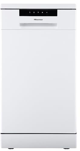 Hisense HS523E15WUK Slimline 10 Places Free Standing Dishwasher White with 30 Minutes Quick Wash [Energy Class E]