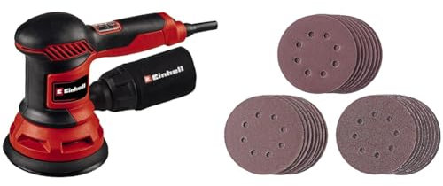 Einhell Exzenterschleifer TC-RS 425 E (425 W, inkl. 25 tlg. Schleifteller Ø 125 mm, max. Schwingzahl 26.000 min-1, Schwingkreis 2,5 mm, inkl. Schleifpapier je 1x P60, P80, P120)