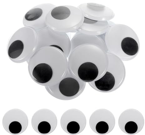 PATIKIL Wackelaugen mit selbstklebenden beweglichen Augen 20 Stück Klebende Wackel-Augen Plastik-Augen für DIY Grußkarten Geschenke Basteln Scrapbooking Dekoration Schüler-Spiel, 2,8