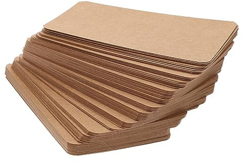 KOMBIUDA Leere Sammelkarten Kraftpapier 100 Stück Kompakte Blankokarten Beidseitig Beschreibbar Selbstgemacht Wortkarten Für Schule Und Büro