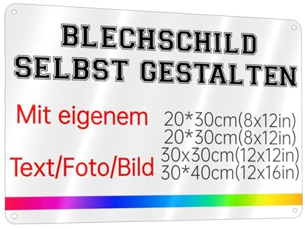 Blech-Schild Selbst Gestalten, Parkplatzschild, Schilder, Wunschtext Schild, Personalisiert Mit Foto Und Text, Logo, Alu-Dibond 6 Größen, Für Garage, Hotel, Parkplatz, Schule, Firma,20 * 30cm