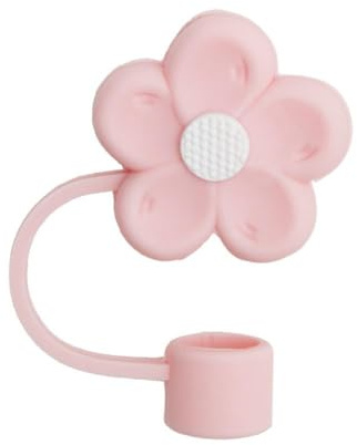 EIRZNGXQ Straw Cover for Stanley Cup, Cute Straw Topper for Stanley Cup Accessories,10mm/0.4in Silicone Flower Straw Covers Caps Toppers, Dust-Proof Reusable Straw Cover Cap