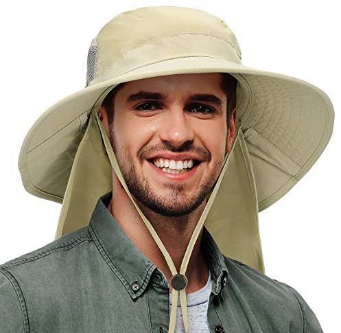Kato Tirrinia Outdoor Sonnenhut Herren Damen mit Nackenschutz, UPF 50 UV Schutz Safari Hut, Faltbar Cap Sonnenschutz für Hiking Strand Anglerhut Wanderhut Gartenhut Tropenhut, Brige