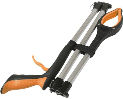FOMIYES Faltbare Müllzange Greifhilfe Mit Ergonomischem Griff Starke Klemmkraft Lange Greifarm Vielseitiger Abfallpicker Für Senioren Und Haushalt Einfache Handhabung in Orange