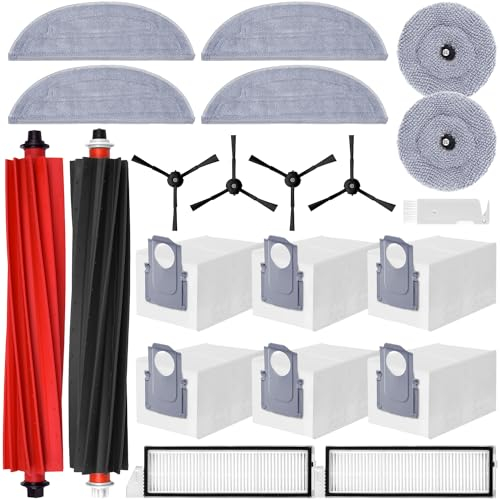Zubehörset für Roborock S8 Maxv Ultra, oGoDeal 6*Staubbeutel 2*Main Rollbürste 4*Seitenbürsten 2*Filter 6*Mopp Wischtücher, Ersatzteile Saugroboter Ersatzteile Saugroboter Zubehör