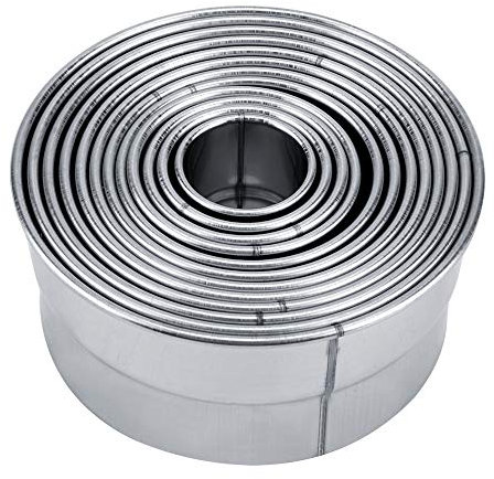 Akozon Juego de 12 Cortadores de Galletas Redondos de Acero Inoxidable para Envoltorios de Bola de Masa, Bases de Tarta de Huevo y Galletas: Herramienta Versátil para Hornear