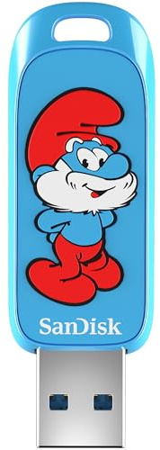 SanDisk Unidad flash USB de 128 GB, edición Papa Smurf, hasta 130 MB/s, USB tipo A, para consolas de juegos y computadoras, SDCZIS-128G-G46