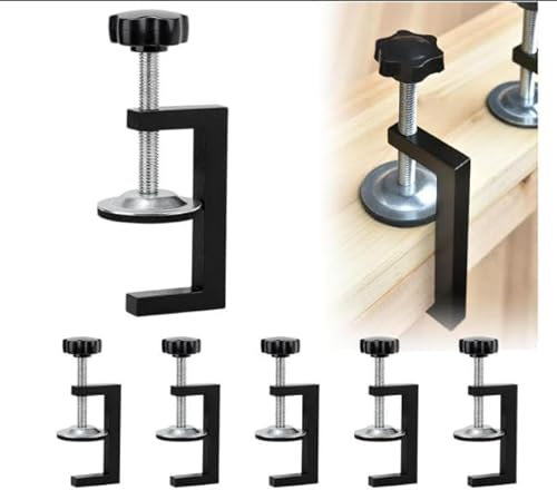 Set di 4 morsetti a G, morsetto da tavolo, morsetti a vite, morsetto a vite, utensili di serraggio, campo di serraggio da 15 a 57 mm, clip da tavolo regolabili universali per saldatura, lavorazione