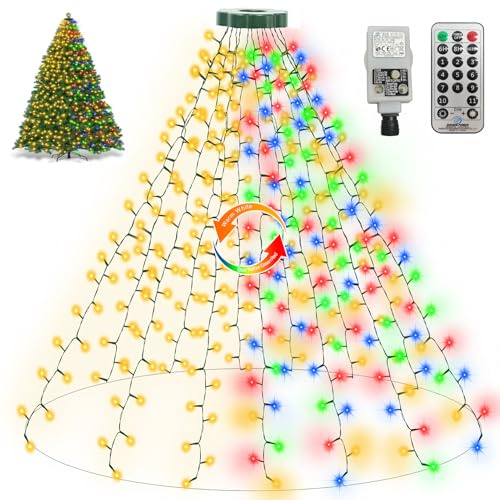 ZAIYW Lichterkette Weihnachtsbaum mit Stecker, 2.5M 16 Stränge 400 LED Warmweiß & Bunt Christbaumbeleuchtung Außen mit Timer, Wasserdicht Lichterkette Innen für 150, 180, 240cm Tannenbaum