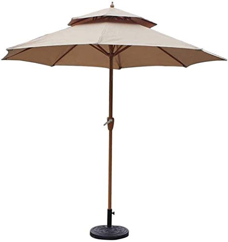 LSLYTQ Outdoor Garden Parasols Parasols 9ft / 270cm Double Top Garden Patio Umbrella with Crank Handle, Sun Shade Waterproof Protection for Terrace, Balcony, Pool, Beach good