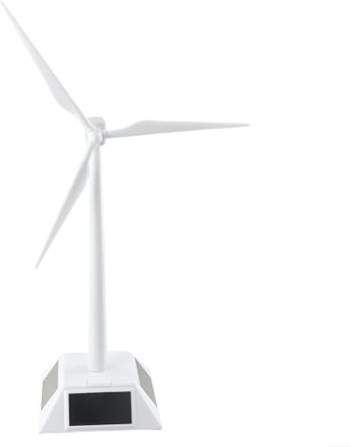 Solarbetriebenes Windmühlenmodell Lernspielzeug für Kinder Umweltfreundliches Desktop-Dekor mit drehendem Flügel Präsentationsständer aus robustem ABS Weiß 26 cm Höhe Verständnis von Sonnen