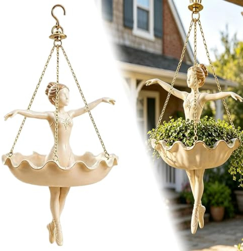 pot de fleur suspendu élégante figurine de ballerine suspendable (A)