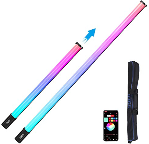 SIRUI T120 RGB LED Handheld Video Light, Telescopic Lamp for Photography 2500K-8000K CRI 97+ 360° Full Colour Stretchy with Rechargeable Battery, 14 Light Scenes, Remote App Control
