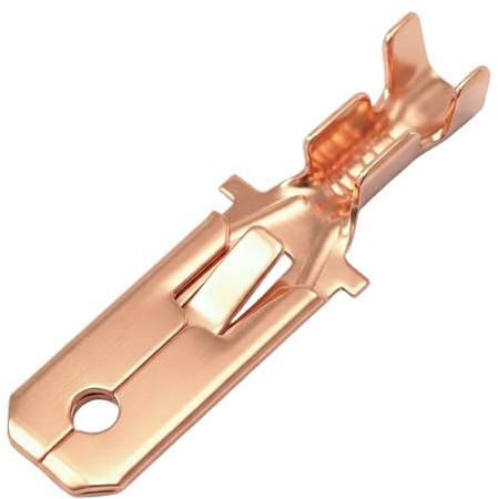 Heschen male spade quick splice crimp terminals 6.3mm crimp connector non insulated 100 pcs