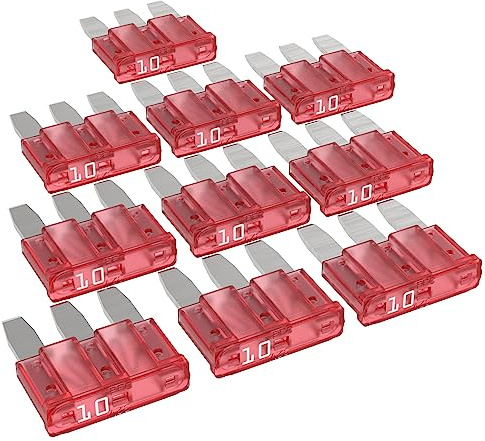 AUPROTEC Micro 3 bilsäkringar med platt plugg, 10 A ampere röd, 10 stycken