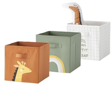 VERTBAUDET3er-Set Aufbewahrungsboxen Kleiner Löwe, Tansaniaorange/grün/weißONE SIZE