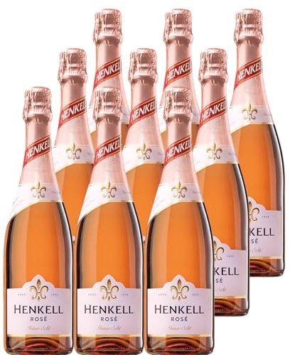 Henkell Sekt Rosé Trocken (9 x 0,75 l) - Veganer Rosé Sekt, harmonisches Süß-Säurespiel, beerig-fruchtige Cuvée aus ausgesuchten roten Rebsorten, ausgewogen, feinperlig, VEGAN