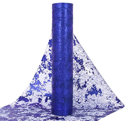 29cm x 9 Meter Tischläufer Glänzend Blau Tischband Tüllband Polyester Tischdekoration für Party Geburtstag Kommunion Konfirmation Jugendweihe Taufe Vatertag Weihnachten Festfeier Hochzeit usw.