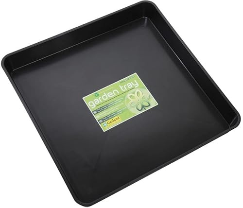 Muddy Hands Heavy Duty Square Multi Purpose Black Plastic Garden Tray - 25 Litre - (Length: 59cm x Width: 59cm x Height: 7cm)