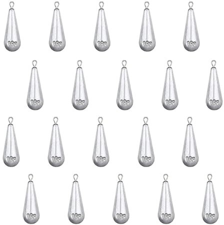 20 PCS Angelgewichte Kit, Shot Gewichte, Angeln Sinker, Birnenbleie, Angelns Blei Sinker, Angeln Drop Shot Blei Set für Outdoor Angelns Angelgerät,Echtes Gewicht 9g