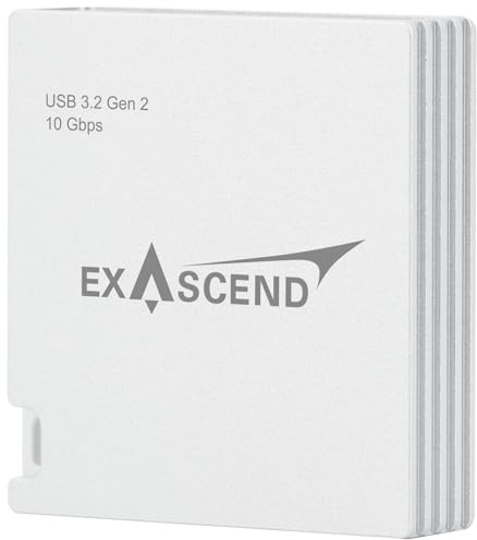 Exascend 4 en 1 CFexpress/SD/SD Express/microSD Multi Card Reader, 10Gbps, USB-C, MagSafe para montar en teléfono y PC