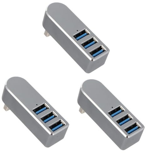 jojofuny 3pcs Rotatable Usb Hub Usb for Keyboard Mouse Portable Multi-port Hub for Phone for Desk Use