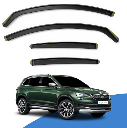 EdgeVisors Wind Deflectors for Skoda Karoq MK1 Door 5 Door SUV 4pc | 4pc Set, In-Channel Rain Guards & Accessories