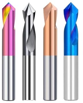 Fasenfräser 90 Grad 2-12 mm Fase Fräser Stub Start Center Bit Router Bit Fräsen Hartmetall-Schaftfräser(TICN,12X12X75L_5PCS)