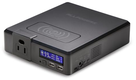 ALLPOWERS S200 générateur solaire 200W, 154Wh avec panneau solaire pliable de 60W, Chargement rapide sans fil 5W, panneaux solaires monocristallins pour camping, extérieur, pêche, balcon, Voyage