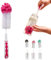 Bottle Cleaning Brush- 17 Long Sturdy Plastic Handle with Stiff Bristles | Compact and Ideal Durable, Flexible, Non-Slip Grip | Wine, Decanter, Narrow Neck Brewing Cleaner (BLUSH PINK)