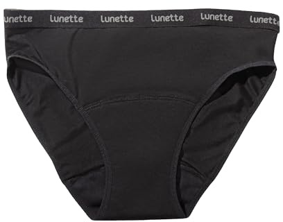 Lunette Period Trosor menstrosor underkläder, återanvändbara menstruationsunderkläder, 1 styck, svart, XS