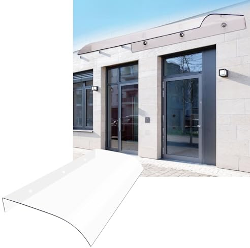Rovss Auvent de Porte d'Entrée pour Garage Fenêtres Extérieure 400-5000mm Protection Contre Les UV Marquise de Porte Protection Solaire Toit Abri(W400xL4100mm)