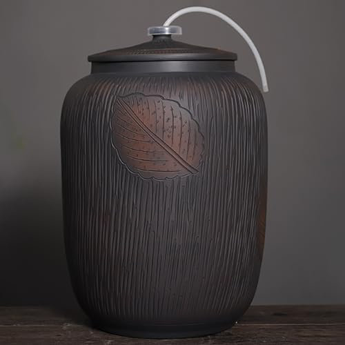 25kg Ceramic Rice Storage Containe With Lid, Rice Bucket, Grain Dispenser, Chinese Retro Ceramic Tea Jar, Large Sealed Rice Box, Chinese Design Porcelain Bottle, For Beans Corns Wheat Oatmeal(A2-25kg)
