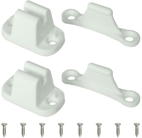 Bamyli 2 Stück Türfeststeller für Wohnwagen, Wohnwagen Türhalter mit Schrauben, Türfeststeller Wohnwagen, T Förmige Wohnmobil Türhalter, Türstopper Türhalterung Clip Kit (Weiß)