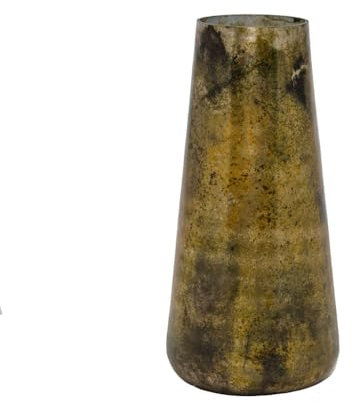 Arthur Cameron - Maori Mouth-blown, Hand-finished Flower Vase - Designed and crafted by artisans in India, this glass vase is painted with a beautiful aged rustic/metallic finish