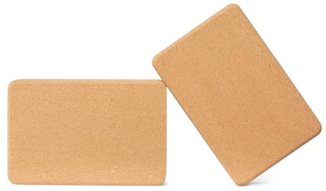 Amazon Basics Naturkork-Yogablock, 23 x 15 x 8 cm, 2er-Set