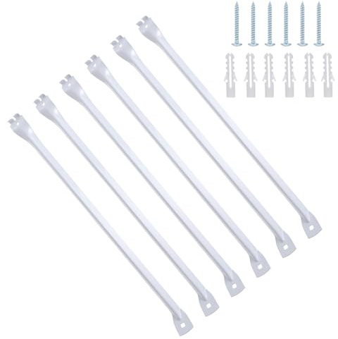 6 Pcs Support Brackets for Wire Shelving, 17 inches Closet Wire Shelf Brackets with Anchors and Pins for Installation