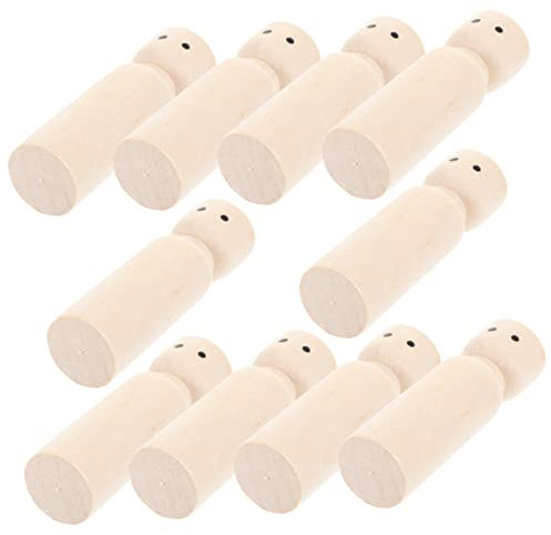 JOINPAYA 10stücke Teiliges Unbemalter Diy Holzfiguren Zum Bemalen Kleine Handliche Holzpuppen Naturbelassen Für Kreative Junge Mädchen Bastelprojekte Vielseitige Dekoration