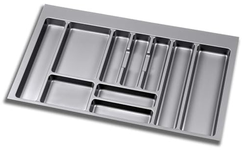 inferramenta Portaposate per Cassetto da Cucina - Plastica Grigio Antracite - Varie Misure (Per Cassetti 90cm)