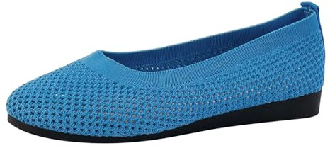 Ballerinas Women's Ballerina Shoes Summer Shoes Flat Barefoot Shoes Elegant Low Shoes for Women and Girls Comfortable Sporty Espadrilles Dirndl Barefoot Summer Leisure Fashion, 01 Blue, 9 UK
