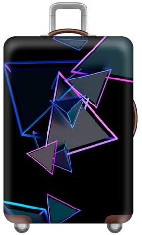 KofferhüLle KofferschutzhüLle,3D Coole Geometrische Linien Im Cyberpunk-Stil Luggage Cover,Elastisch Kofferschutz,Suitcase Cover Waschbar KofferüBerzug,Koffer HüLle 18-32 Zoll (Farbe 1,M(22-24inch))