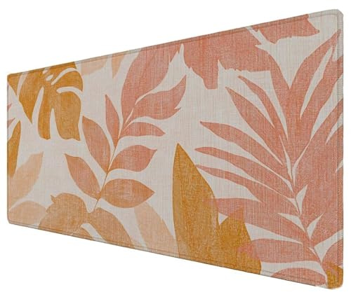 Tapis de Souris XXL, Tapis de Souris Gamer 1600x800x3mm, Imperméable sous Main Bureau avec Bords Cousus et Base en Caoutchouc Antidérapante, Bureau pour, Études, Gaming (Couleur Orange Usine) Z-129