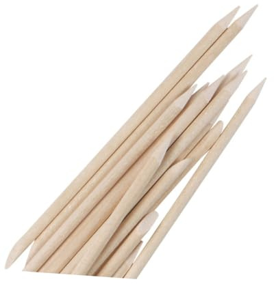 Bâtonnet Nettoyant pour Ongles en Bois Beige, Lot de 100 Pièces