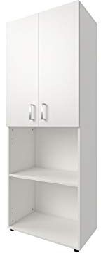 möbelando Kombi Schrank Aktenschrank Standschrank Beistellschrank Regal Büro Trio 22 Weiß