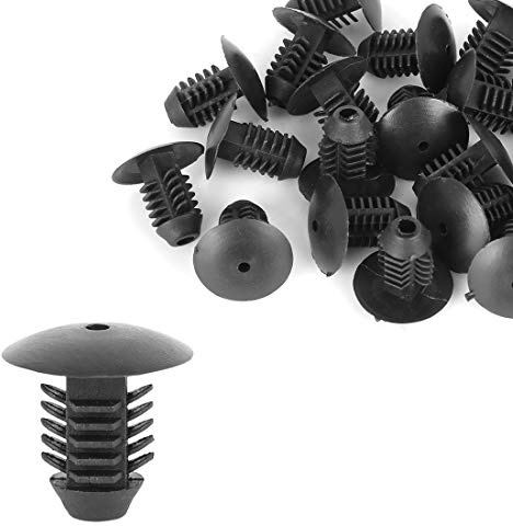 X AUTOHAUX Remaches De Plástico Negro 20Pcs 12mm Agujero Diámetro | Para Coche, Para Guardabarros, Parachoques, Puertas, Laterales, Fijación Firme, Longitud Total 20mm, Diámetro Cabeza 20mm
