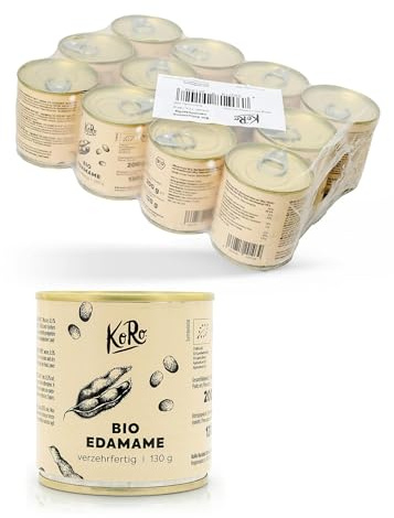 KoRo - Bio Edamame Grüne Sojabohnen in der Dose 12 x 130 g - vorgegart - erntefrisch verarbeitet - cleverer Snack