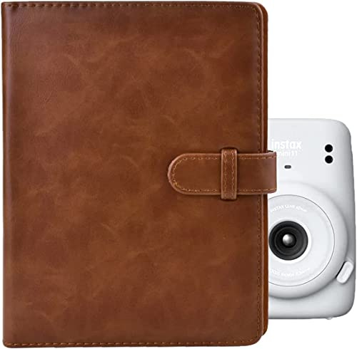 MUZIRI KINOKOO Fotoalbum mit 128 Taschen für Fuji Instax Mini EVO/ 12/ Liplay/ 41 Kamera Film, instax MINI 11/40/99/90/25/9/8/7 Album - 3 Zoll Film Fotobuch - Braun